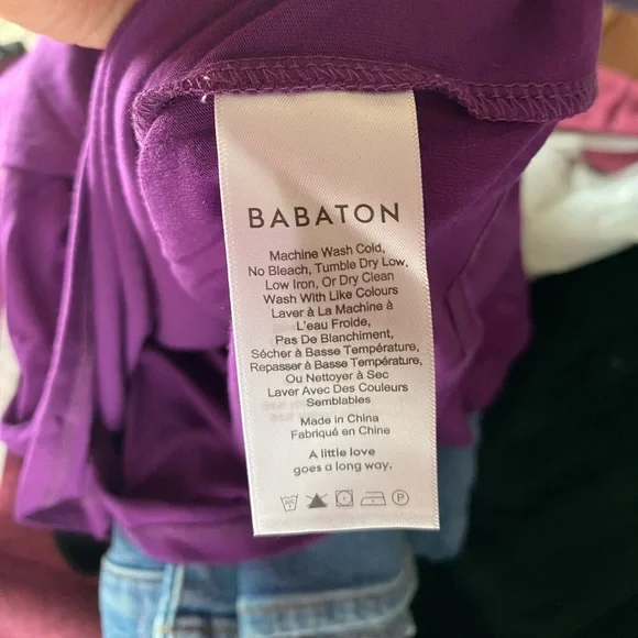 NWT• BABATON Isamu T-Shirt Purple Acai Rayon Spandex Soft Tee NWT Size S - Picture 8 of 10
